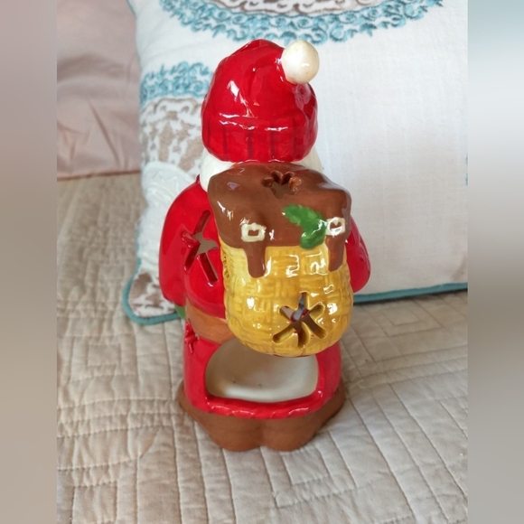 Vintage Hallmark Limited Edition Ceramic Woodsman Santa Tea Light Candle Holder - Picture 7 of 12